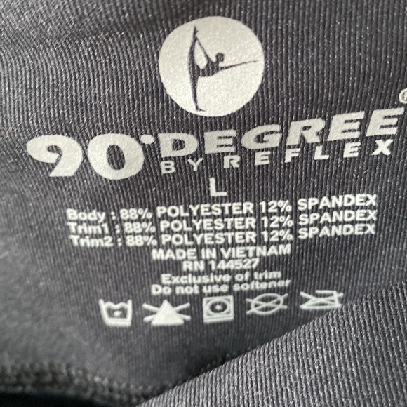 90 Degree by Reflex High Performance Mesh Insert Leggings w/Hidden Pocket, NWT,L - Picture 2 of 7